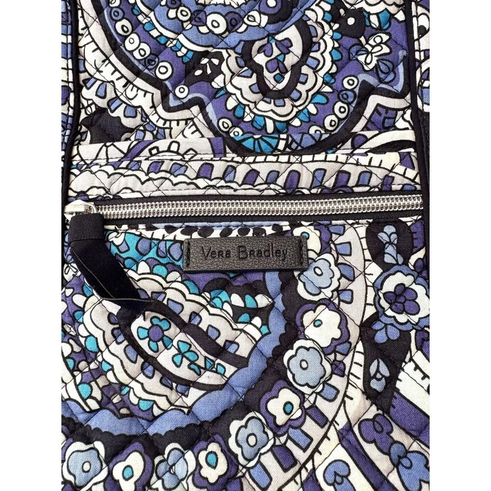 Vera Bradley Deep Night Paisley Iconic Small Vera Quilted Tote Bag‎